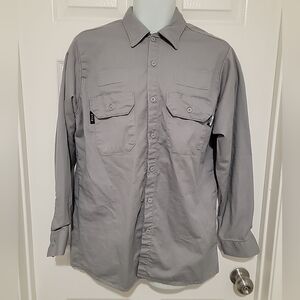 Steelguard FR Shirt Men's Regular Gray Button Up Westex Cat2 Size Medium